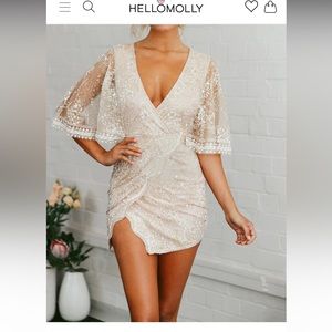 HELLO MOLLY EVENING SUN DRESS CHAMPAGNE